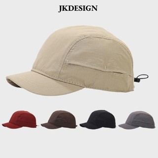Mũ chống nắng JKDESIGN, Mũ bóng chày có thể điều chỉnh khô nhanh, Chống nắng Hip Hop Cotton Vành ngắn Golf Bố Mũ nam nữ