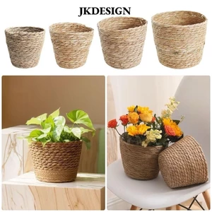 1 Cái Giỏ Chậu Hoa, Cho Sân Vườn Sân Vườn Giỏ Trồng Cỏ Dệt Hoa, Rơm Mây Trang Trí Nội Thất Mini / S / M / L Giỏ Hoa Dệt
