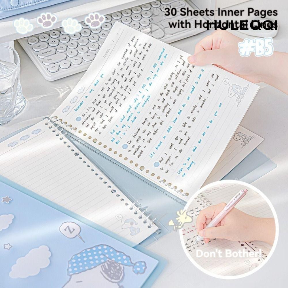 Sổ tay rời, Notepad xoắn ốc có lót Snoopy B5, Vỏ nhựa PVC hoạt hình 30 ...