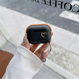 Vỏ Tai nghe không dây Cho Airpods 4 Gen 3 1 / 2nd Th Pro Pro2 Màu Cam Đơn Giản Tình Yêu Khóa Kinh Doanh Giá Đỡ