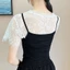 Khăn choàng ren AWNGD, Khăn choàng ren trắng đen rỗng, Áo choàng nữ Shrug Cape Poncho Xuân Thu