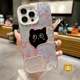 Ốp Điện Thoại Mèo Đen Vui Nhộn Cho OPPO Reno 12 Pro 12F 11F 11 Pro 10 Pro Plus 9 Pro 8 Pro 8T 8Z 7Z 7 Pro Lite 6 Pro 5F 5 Lite 5G 4G Vỏ Hoạt Hình Dễ Thương Matte Chống Sốc
