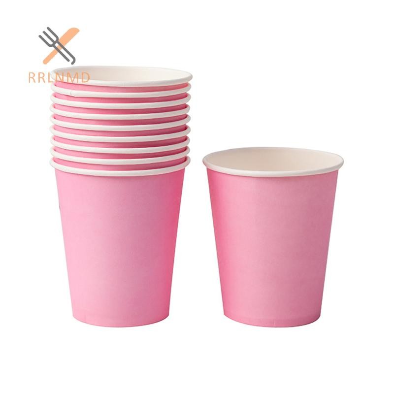 Rrlnmd 10 Chiếc 9oz 250ml Cốc Giấy Dày Chắc Chắn Cốc Dùng Một Lần Cưới Sinh Nhật Ngày Lễ Dùng Một Lần Bộ Đồ Ăn MỚI
