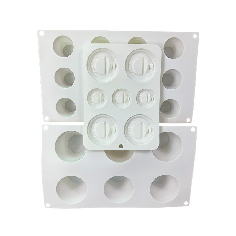 3d Cốc Cà Phê Mousse Khuôn Bánh Cà Phê Silicon Khuôn Socola Trang Trí Bánh Dụng Cụ Nướng Bánh