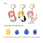 QEARY Fruit Kitty Access Card Holder, Maneki-neko Leather Fortune Cat Pendant Keyring, Tuxedo Cat Orange Flower Lovely Access Control Card Mặt dây chuyền Keyfob