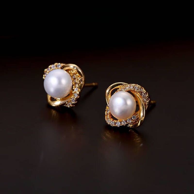 Kẹp tai hạt hoa rỗng Nữ thời trang Pháp Bông tai sang trọng