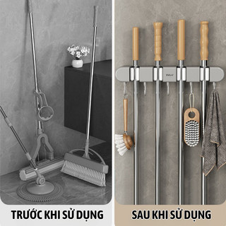 Kẹp Treo Đồ Dán Tường BUNNIES HOUSE Chịu Lực Tốt, Gắn Cây Lau Nhà, Móc Treo Dụng Cụ Nhà Cửa
