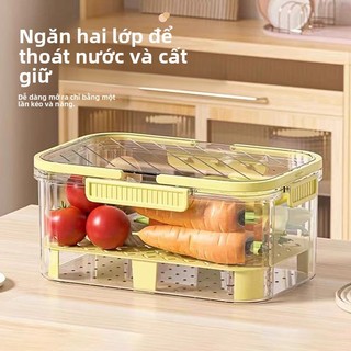 Hộp giữ tươi di động Dung tích lớn Hộp kín rau củ quả có thể thoát nước Hộp đóng gói dã ngoại