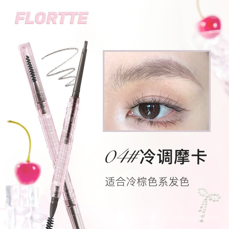 Ra mắt sản phẩm mới FLORTTE: Phấn lông mày Machete, bền và dễ tô màu, Bút chì lông mày cực mịn A0YC