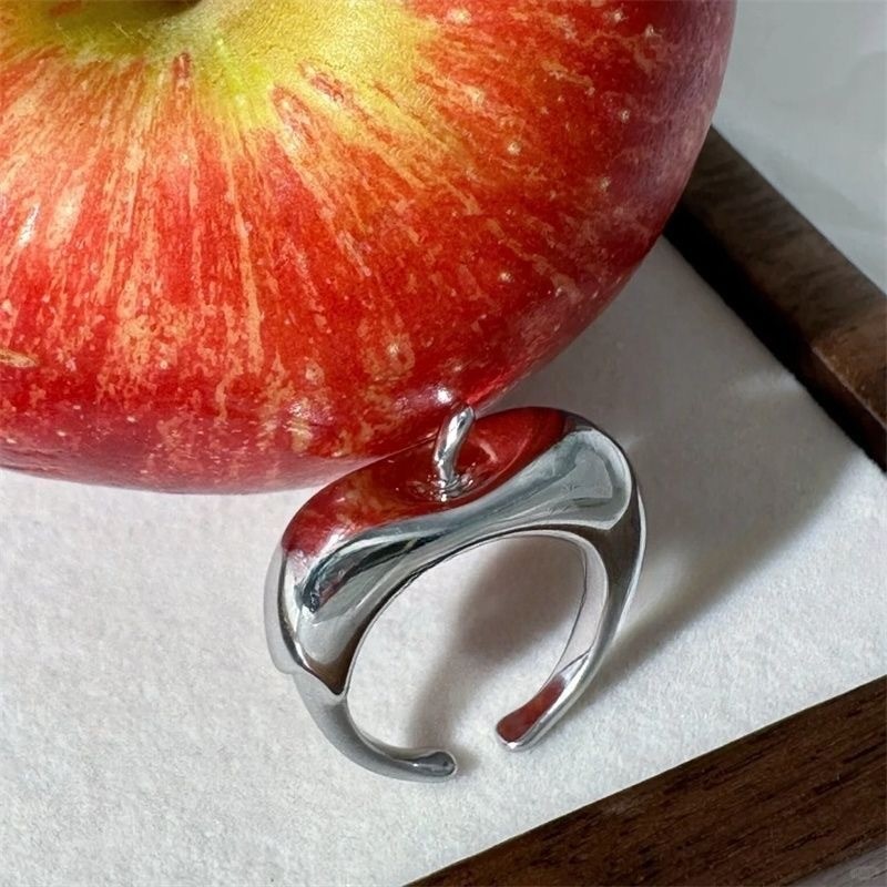 Ngọt Ngào Dễ Thương Apple Nhẫn Nữ Tinh Tế Độc Đáo Thiết Kế Mô Phỏng Sáng Tạo Nhẫn Trái Cây