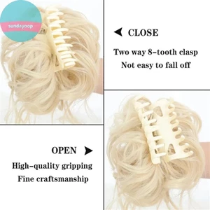 Sản phẩm tổng hợp xoăn tóc bun móng vuốt lông tơ, kẹp trong tóc tự nhiên, phù hợp cho đuôi ngựa cao của phụ nữ