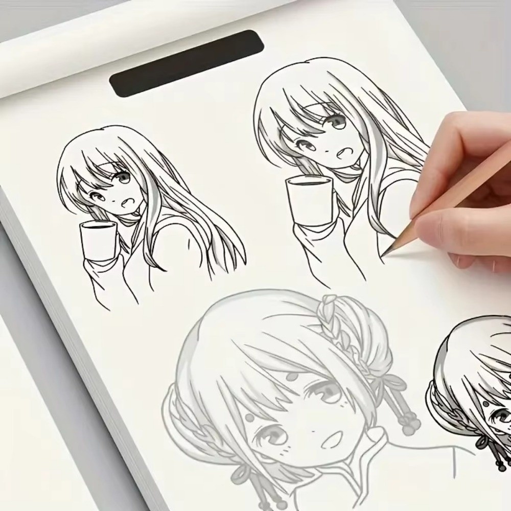 Sách vẽ tay GETVOW, Sách vẽ nghệ thuật dòng 48 trang Anime, Vẽ tranh thực hành Vẽ tay Phác thảo dòng sách dành cho người mới bắt đầu