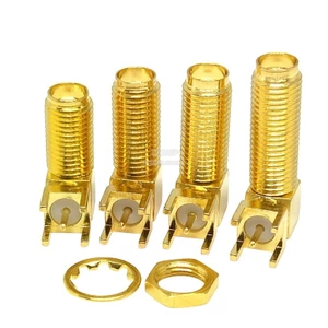 SMA-KWE Vô Tuyến Tần Số Ghế Bên Ngoài Vít Lỗ Bên Trong 90 Độ RF Ăng Ten Ghế Ngang Cong Pin 17 / 19 / 20 / 23MM