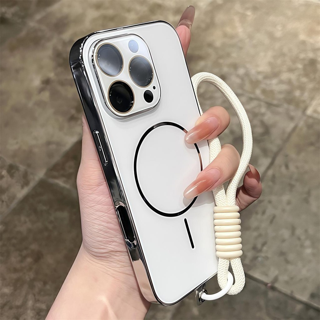 [Vỏ dây buộc] Vỏ kính từ tính AG nano Vỏ điện thoại iphone16 Pro Max 15 14 13 12 11casing cho vỏ iPhone Vỏ mềm silicon TPU chống sốc