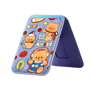Âm Nhạc Gấu Nâu Họa Tiết Hoạt Hình Ví Cho iPhone 16 15 14 13 12 pro Max 16Plus 17PROMAX Thẻ Giá Đỡ Điện Thoại Cho Ốp Lưng Bỏ Túi Bao