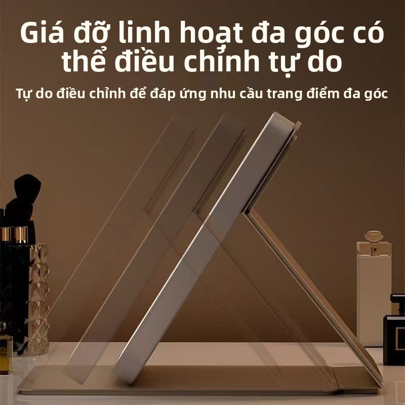 Gương Makeup LED Gập Gọn Để Bàn - Đèn Soi Di Động Cho Nữ Phong Cách Hàn Quốc Đang Hot Trend