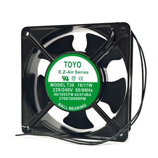 Quạt làm mát AC khung nhôm TOYO T30S T30-4E 18 / 17W 220V 12cm 12038