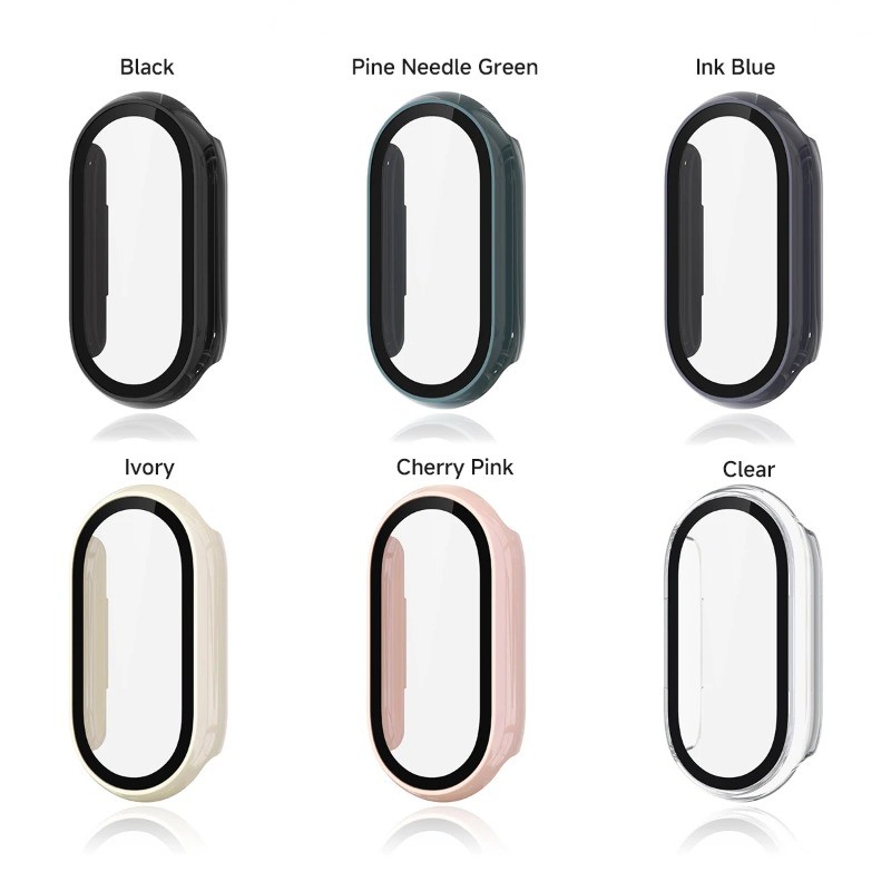 Csae Cho Xiaomi Band 10 Phụ Kiện PC Chống Sốc + Kính Cường Lực Đồng Hồ Thông Minh Bảo Vệ Màn Hình Cho Xiaomi Band 9 8 Vỏ PC Cứng