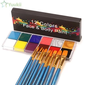 Yuukii 12 Màu / bộ Dụng cụ lót mắt Trang điểm mặt Thời trang Tranh vẽ mặt nhiều màu