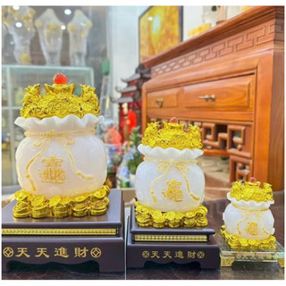 [Giá rẻ] Túi tiền kim bảo vật phẩm phong thuỷ tài lộc cao cấp kèm đế gỗ