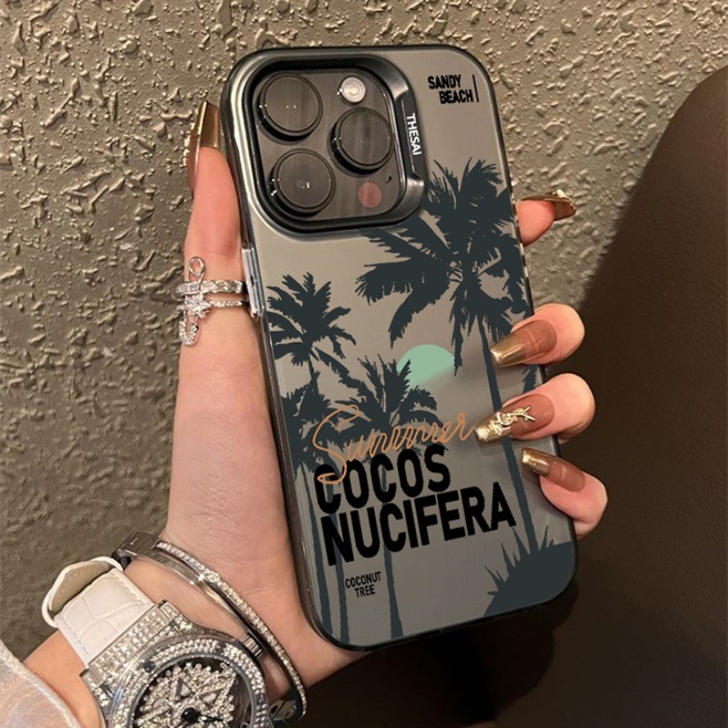 Ốp Điện Thoại Coconut Grove Sunset Tương Thích Cho iPhone 15 14 13 12 11 Pro Max 15 14 Plus XR X XS Max 7 8 Plus Tranh Phong Cảnh Ốp Điện Thoại Cứng