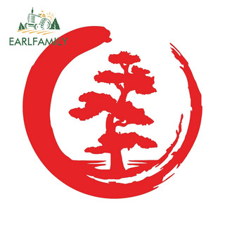 EARLFAMILY Enso Vòng Tròn Cây Nhật Bản Dán Xe Máy Ván Lướt Sóng cốp Xe Sáng Tạo Chống Thấm Nước Vinyl Decal Chống Trầy Xước Kiểu Dáng Xe