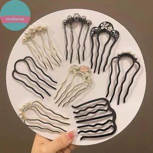 Sund Kim Loại Hình Chữ U Lược Nĩa Tóc Ngọc Trai sel Kẹp Tóc Kẹp Tóc Nữ Cô Gái Phụ Kiện Tóc Trang Trí Dụng Cụ Tạo Kiểu VN