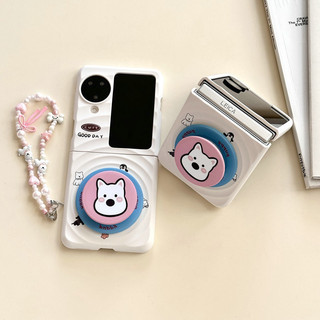 Ốp điện thoại gấp cho Oppo Find N3 Flip Boyang Design Puppy Giá đỡ từ tính Vòng tay vỏ điện thoại tpu cứng