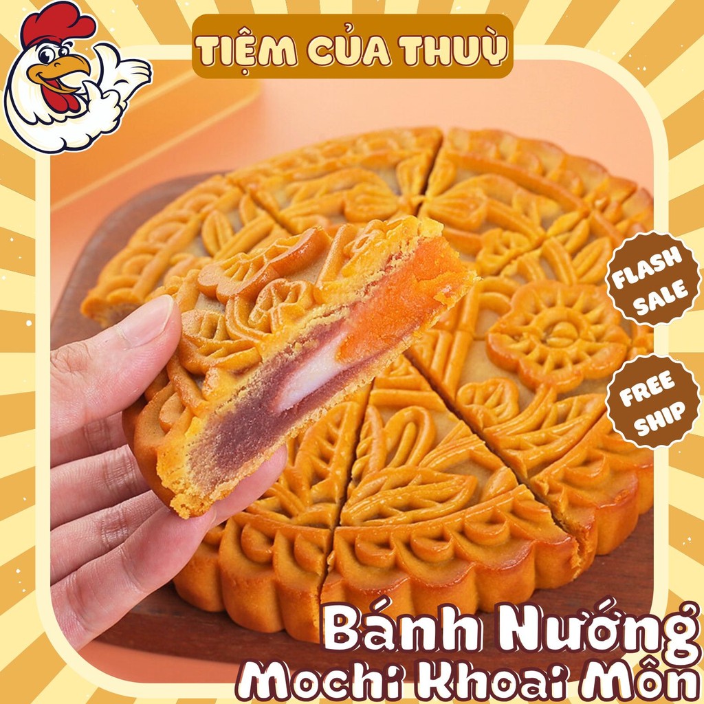 Bánh Nướng Mochi Khoai Môn Trứng Muối, Bánh Trung Thu Mochi Trứng Muối, Bánh Nướng Khoai Môn Trứng Muối