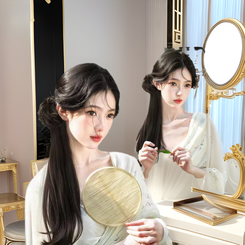 Tóc Giả Đuôi Ngựa Cổ Trang - Kẹp Tiện Lợi, Dài Xoăn, Tóc Bóng Đẹp, Bật Nét Quyến Rũ