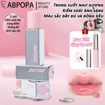 ABPOPA BEAUTY INYOO 3D Hiệu ứng bóng mượt giống như thạch & Son bóng Tint Lâu dài có thể xây dựng Không dính HydratingLightweight và Burden-free 5 màu 2.5g