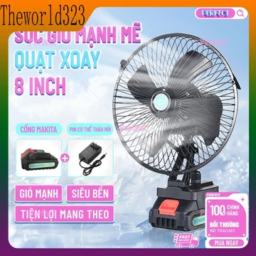 🌪🌪🌪 Quạt sạc,Quạt pin makita,Quạt Cầm Tay,Xoay được Quạt tích điện,10Cell,Kéo dài đến 2-8H