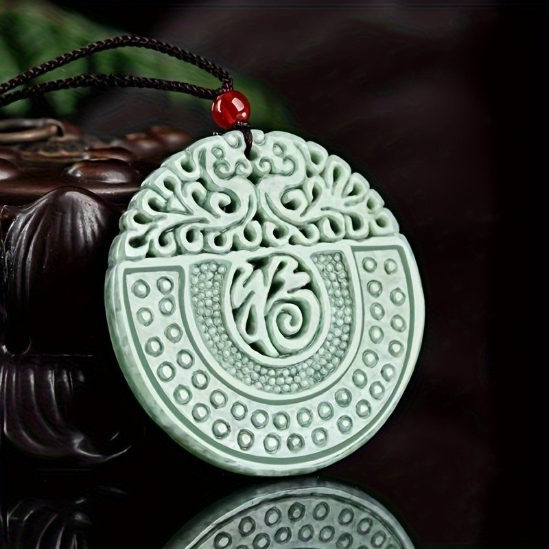Đá tự nhiên hạt đậu rỗng nhân tạo mặt dây chuyền nam nữ - Quà tặng may mắn cho ngày lễ