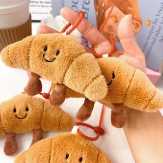 Kawaii Bánh Mì Sang Trọng Mặt Dây Chuyền Đồ Chơi Sáng Tạo Croissants Cuộn Bánh Mì Sang Trọng Búp Bê Móc Khóa Trang Trí Quà Tặng