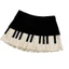 Woke Nữ Thanh Lịch Eo Xếp Ly Váy Vintage Thẩm Mỹ Piano Chìa Khóa Trường loe Mini Skater Váy Một Dòng Ruffle Skir