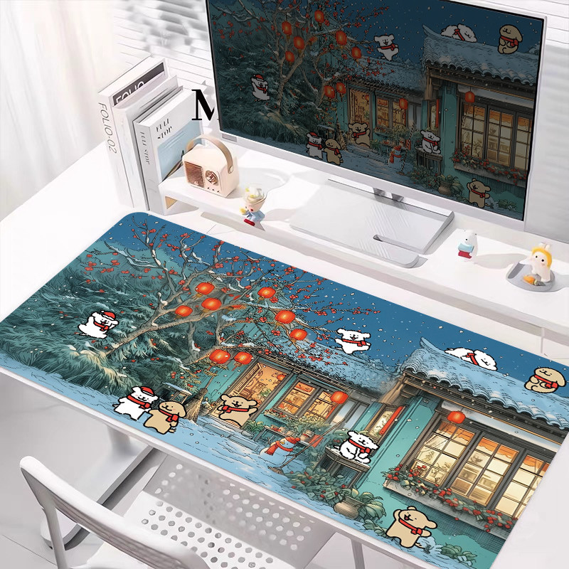 Dòng Con Chó Con Miếng Lót Bàn Lớn Miếng Lót Bàn Hoạt Hình Dễ Thương Trò Chơi Bàn Phím Thảm Giáng Sinh Mousepad
