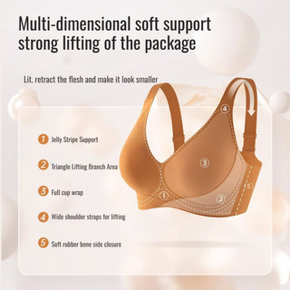 『 Brelira 』 Áo ngực Minimizer Full Cup dành cho nữ Áo ngực không dây chống chảy xệ Liền mạch Brassier Traceless Plus Size Quần lót nữ Áo ngực nữ