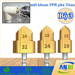 Mũi khoan nong ống PPR cao cấp - Bộ 3 size 20-25-32mm, sửa chữa ống nước chuyên nghiệp