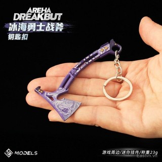 [Mặt dây chuyền] Khu vực tối Đột phá 9cm Vũ khí hợp kim Chiến binh biển băng Tomahawk Vũ khí Axe Mô hình Móc khóa Mặt dây chuyền Đồ chơi TJQU