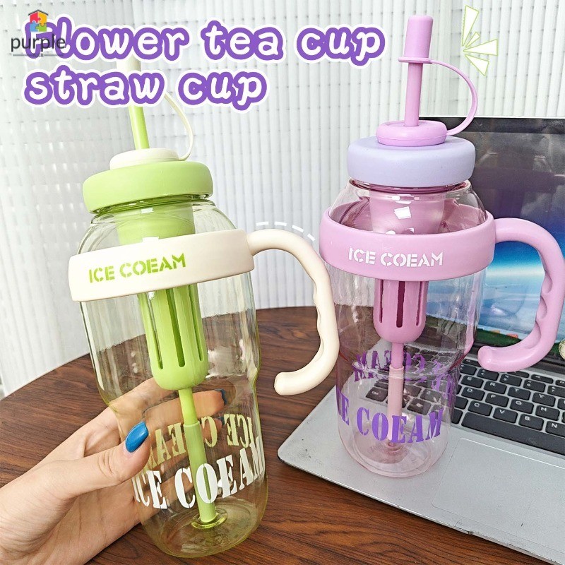 Bình uống nước dung tích cao 1300ML có ống hút - Cốc thiết kế lọc trà Làm việc hàng ngày Du lịch Sử dụng cốc