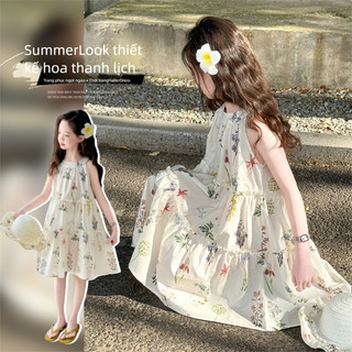 Đầm bé gái mùa hè dễ thương - Váy hoa công chúa dáng rộng, phong cách Hàn