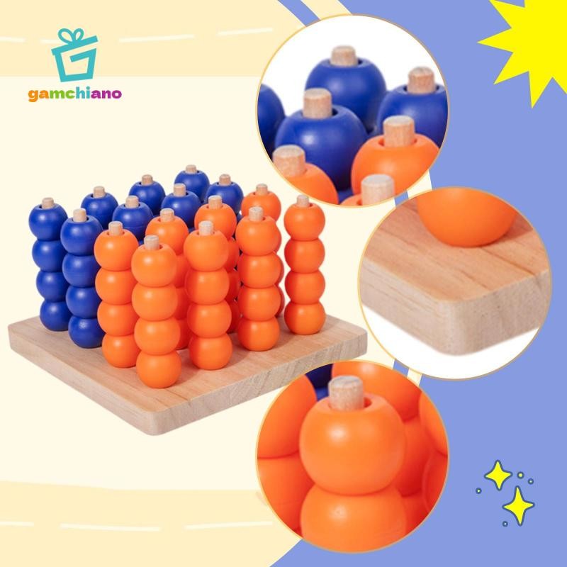 Gamchiano Ván Gỗ Trò Chơi Trí Não Teaser Đồ Chơi Thủ Công Cổ Điển Cho Để Bàn 3D Bốn Trong Một Trò Chơi Cho Người Lớn Lớp Học Chuyên Nghiệp