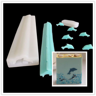 Tình Yêu Tròn Đám Mây Cá Heo Thỏ Mousse Bánh Xà Phòng Trung Bình Ống Dài Khuôn Silicon Handmade Xà Phòng Sandwich Ống Khuôn