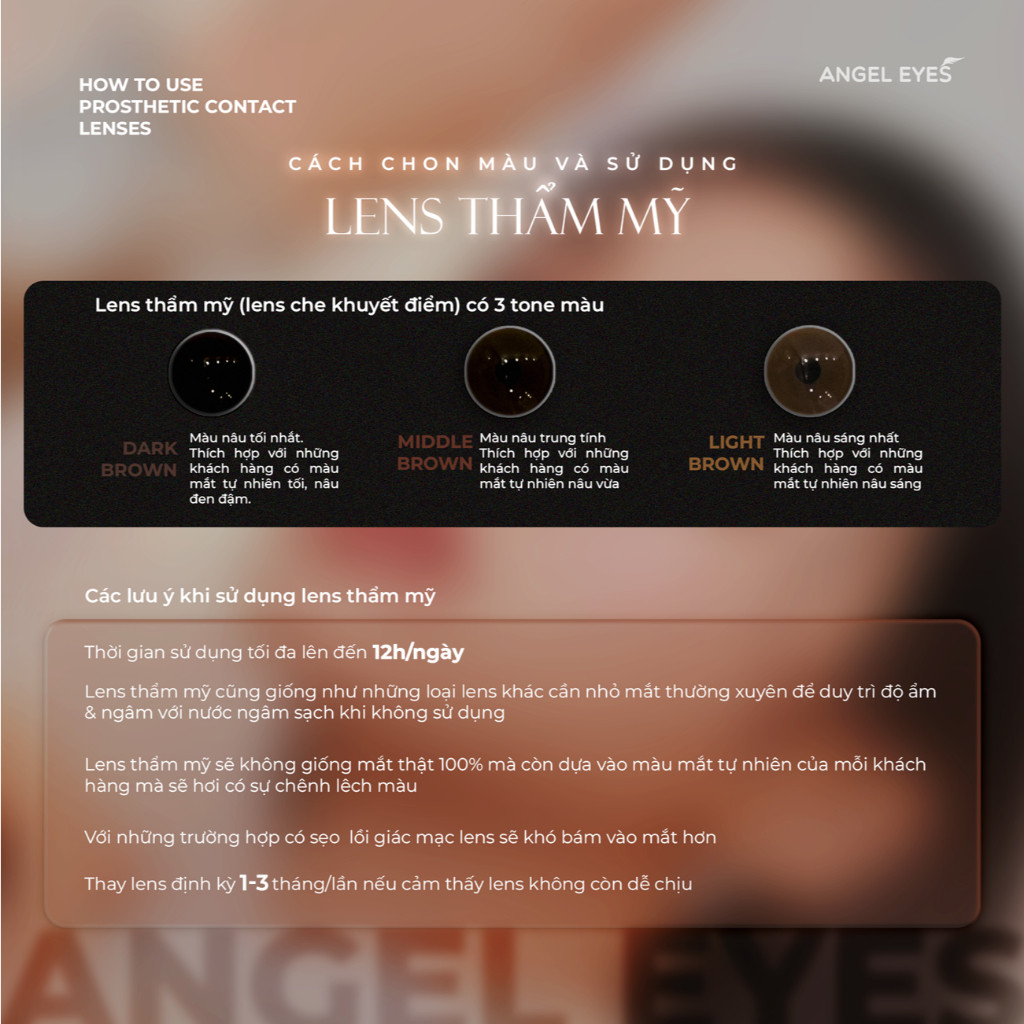 [HÀNG MỚI VỀ] Lens thẩm mỹ che khuyết điểm Angel Eyes, kính áp tròng thẩm mỹ cho mắt bị đục thủy tinh thế, kéo mây, cườm