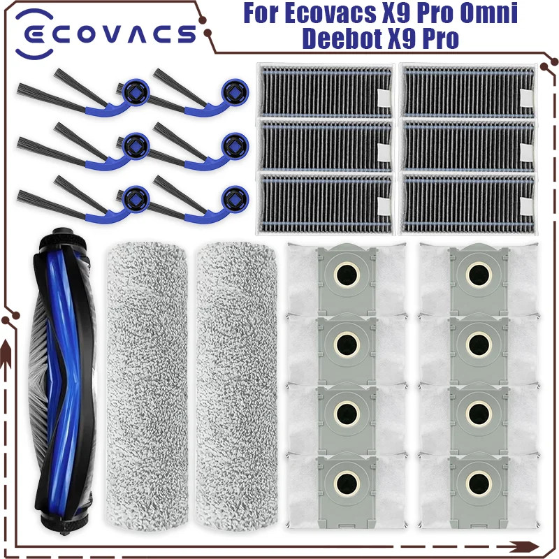 Ecovacs X9 Pro Omni / X9 Pro Bộ phận máy hút bụi Bàn chải chính Bàn chải bên Bộ lọc túi bụi
