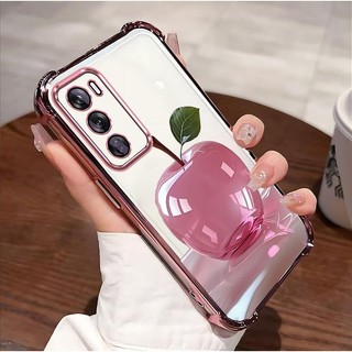 Thích hợp cho Ốp điện thoại OPPO Reno12 Pro Thiết kế pha lê Apple Đơn giản Nhỏ trong suốt Chất liệu TPU trong suốt Giá cả phải chăng Chống sốc Chống trượt Chống rơi