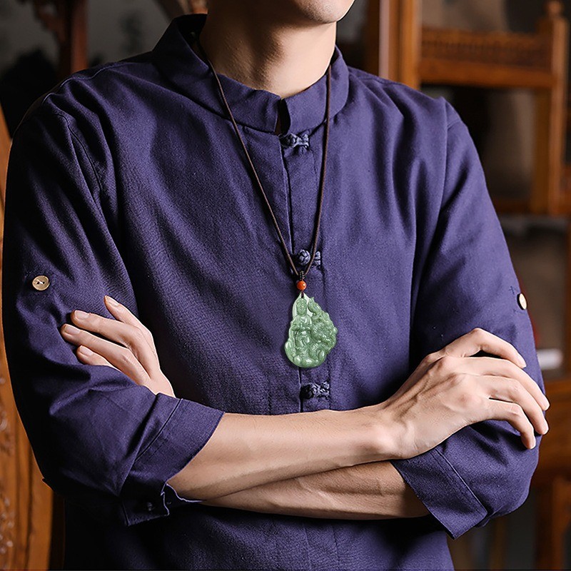 Vòng cổ dây chuyền đá tự nhiên Guanyin thời trang