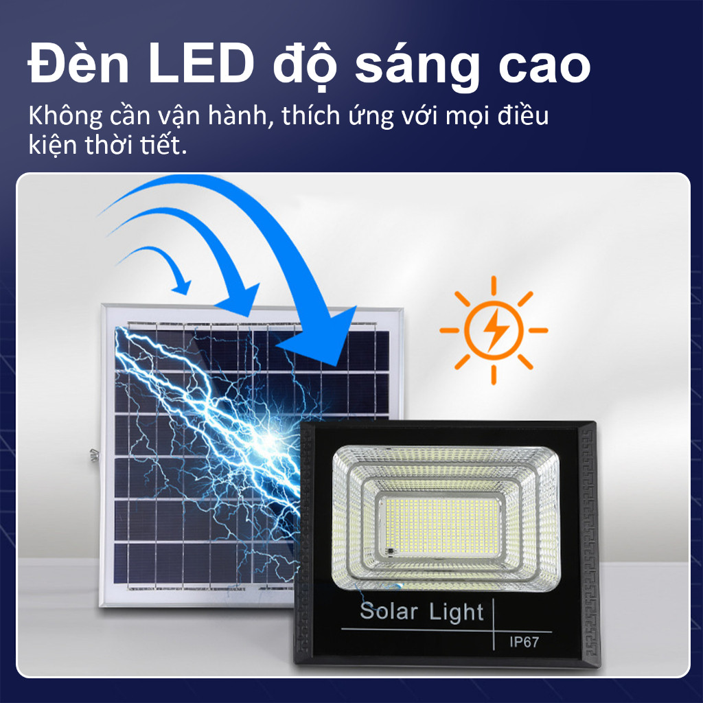 Đèn Năng Lượng Mặt Trời - Công Suất 3000W - Vỏ Nhựa ABS-Chống Nước IP67 - Không tốn tiền điện. An toàn Tự động bật/tắt