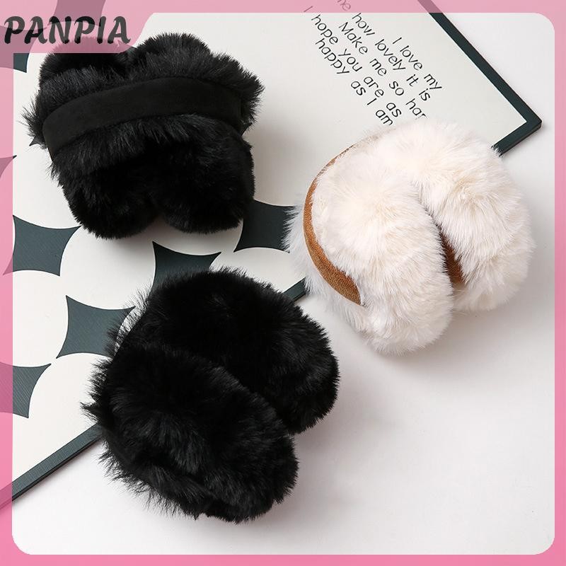 PANPIA-Áo Tai Ấm Áp Mùa Đông Maillard Nâu Da Lộn Sang Trọng Bịt Tai Nữ Có Thể Gập Lại Mềm Làm Dày Earmuffs Dễ Thương Đơn Giản Earlap Phụ Kiện
