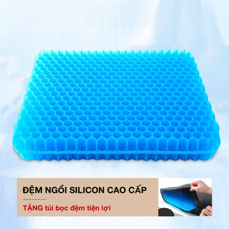 Đệm ngồi silicon 3D thoáng khí lót mông dùng cho ghế văn phòng thiền chống mỏi và thâm mông